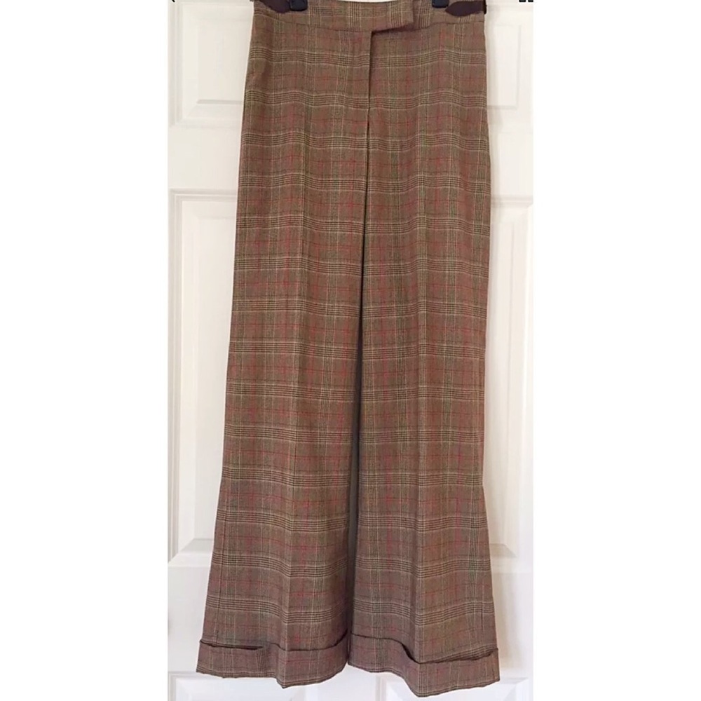 Riley Pulitzer Glen Plaid Wide-Leg Trousers | Side Tab Tailored Pants